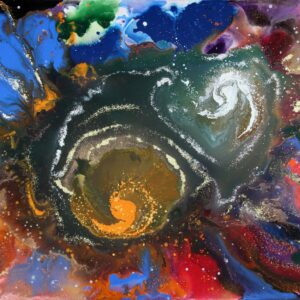 Twin Galaxies Universe Painting