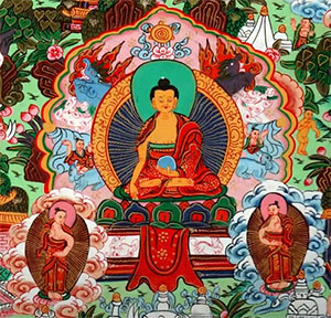 Medicine Buddha Mantra Tibetan Tanka