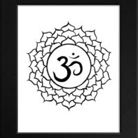 Crown Chakra Symbol Print Black Mat