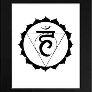 Throat Chakra Symbol Black Mat