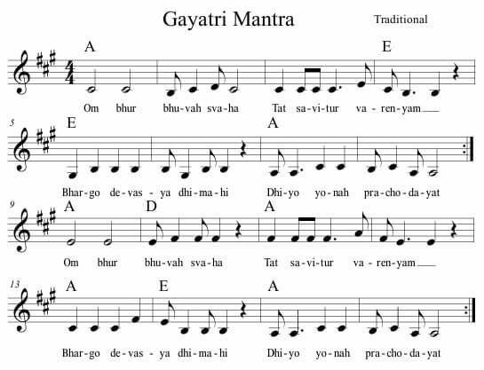 Gayatri Mantra Music Score