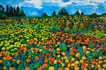 Meadow of Gold Marigolds Painting